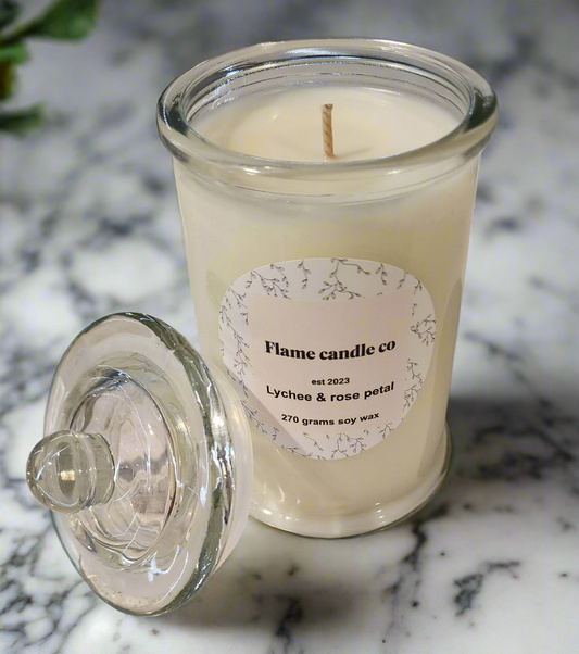 Lychee & rose petal- Soy candle 270g