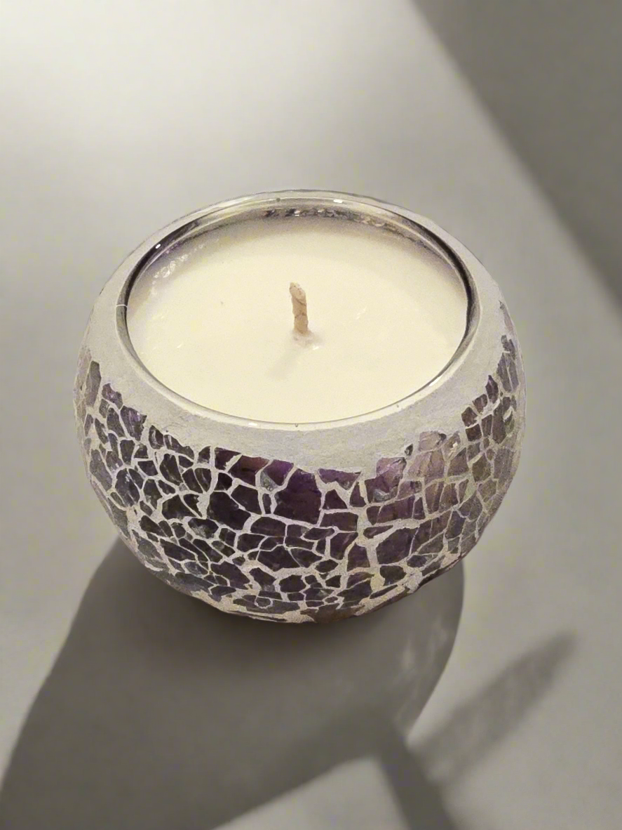 Watermelon Basil | Soy wax candle | 160g | Mosaic purple