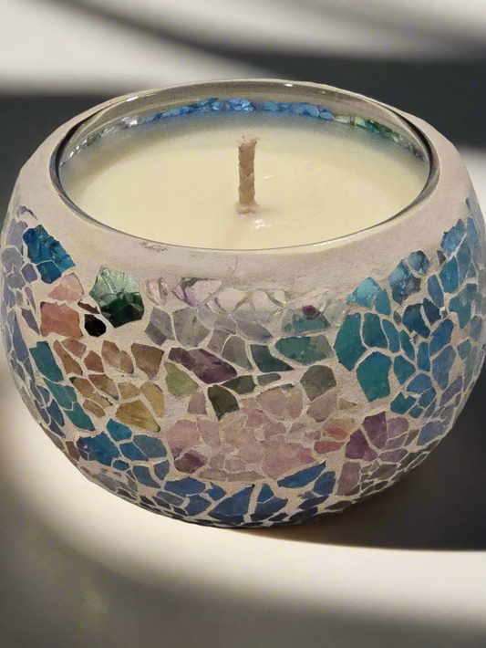 Watermelon Basil | Soy wax candle | 160g | Mosaic sky blue
