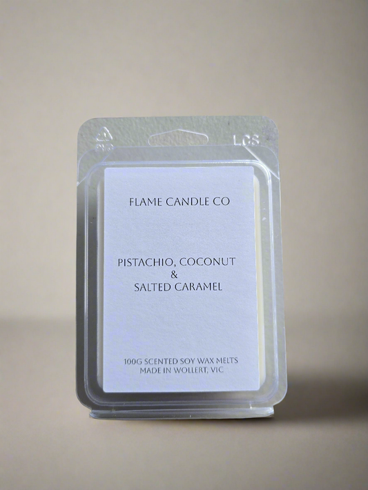 Pistachio, coconut & salted caramel | Soy wax melts | 100g