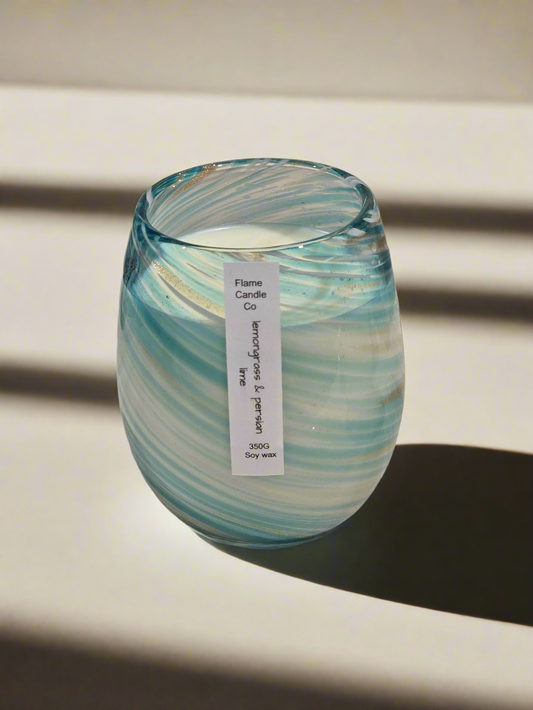 Baby renee blue swirl | Lemongrass & Persian lime | 350g Soy wax