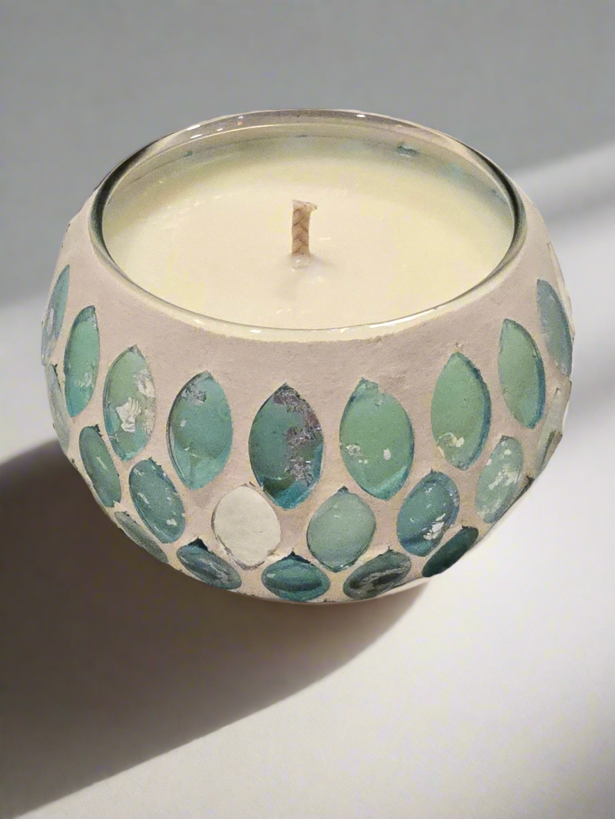 Watermelon Basil | Soy wax candle | 160g | Mosaic aqua