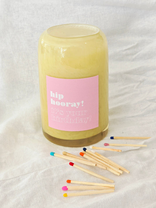 Yellow Birthday Soy Candle | Buttercream Vanilla | 280g