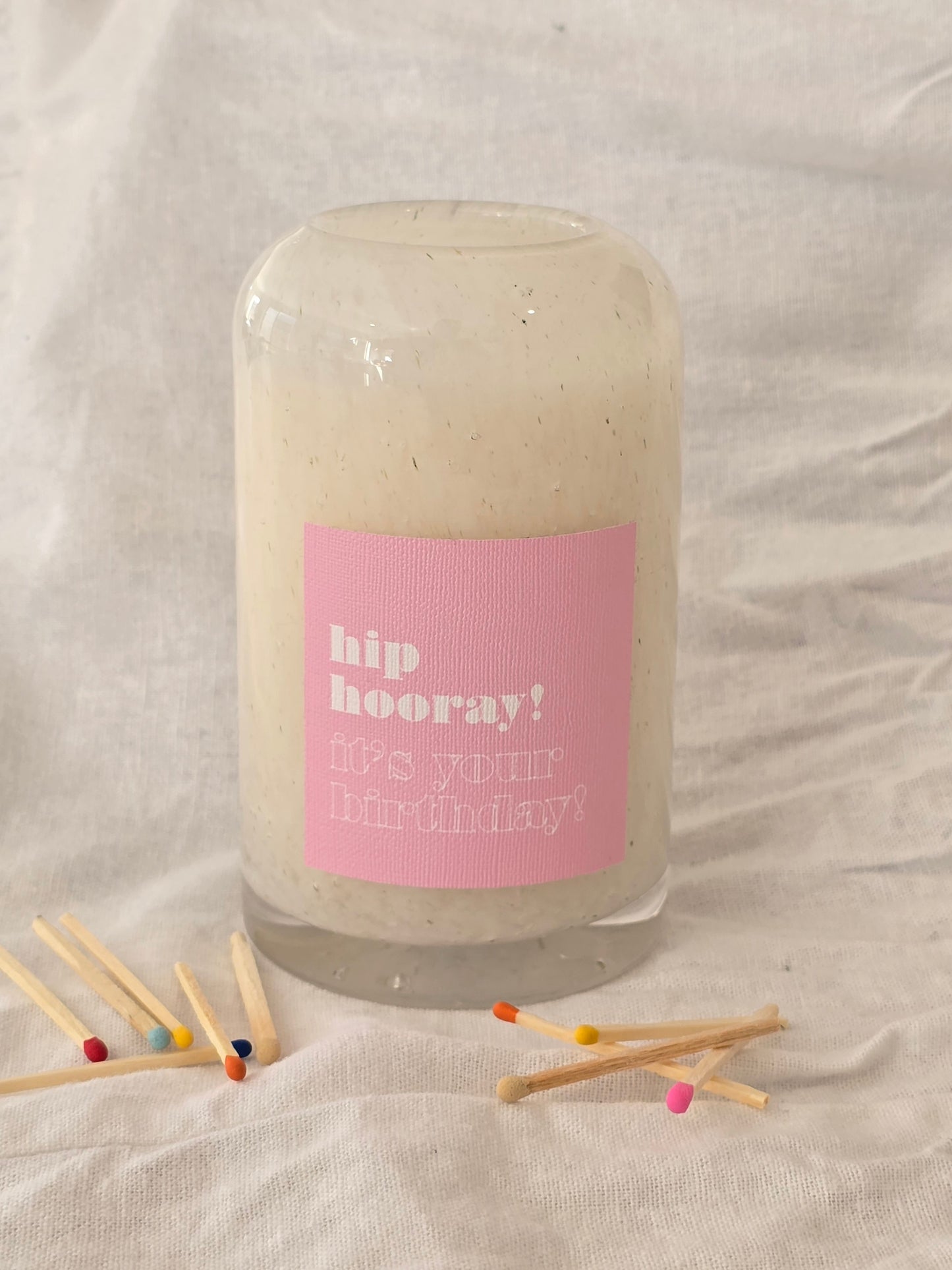 White Birthday Soy Candle | Buttercream Vanilla | 280g