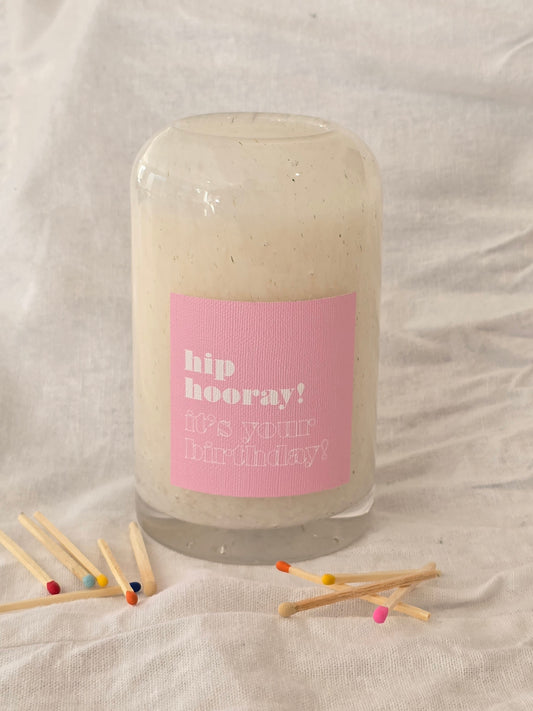White Birthday Soy Candle | Buttercream Vanilla | 280g
