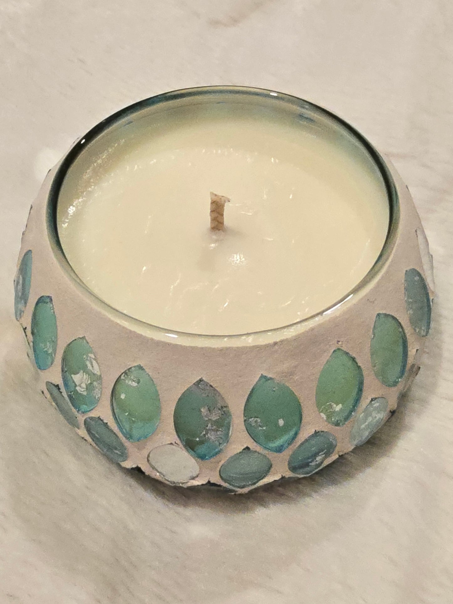 Watermelon Basil soy candle 160g- Mosaic aqua
